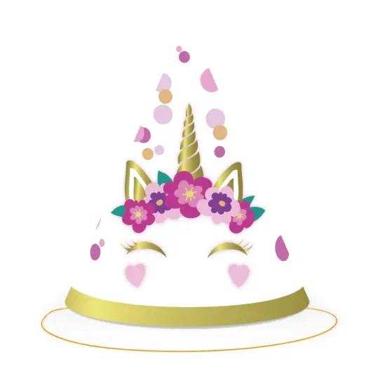 Partyhatter, enhjørning blush - 6 stk