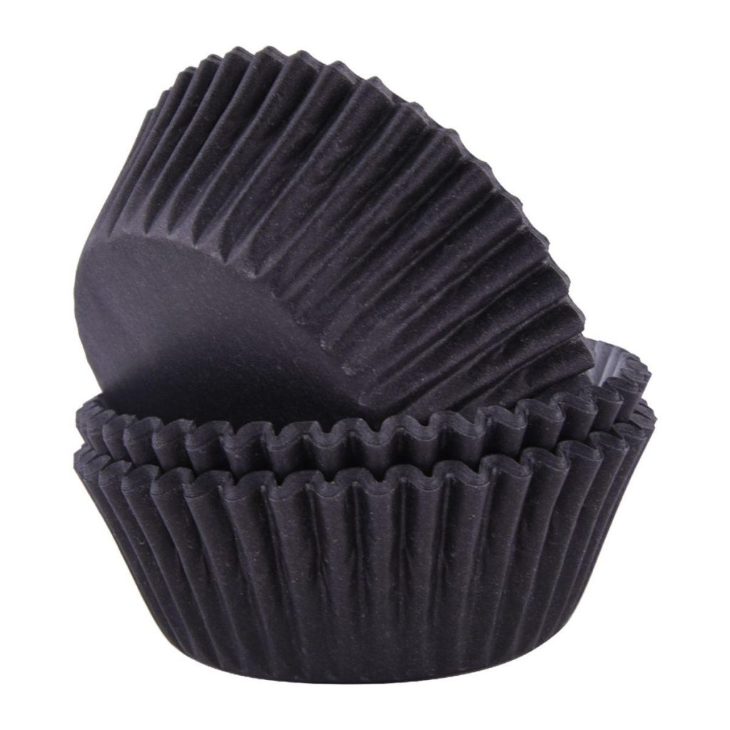 Cupcakeformer, svart – 48 stk