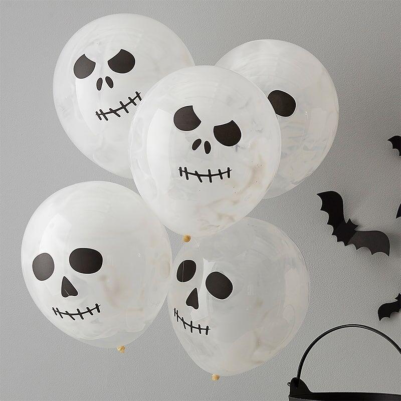 Ballonger, skjeletthoder - 5 stk