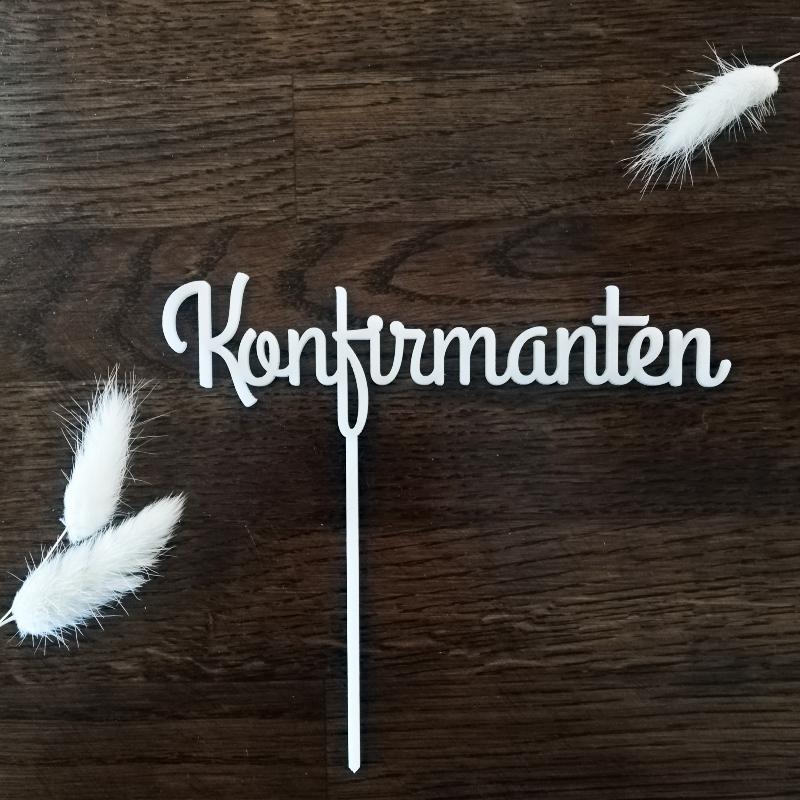 Kakepynt, hvit - Konfirmanten