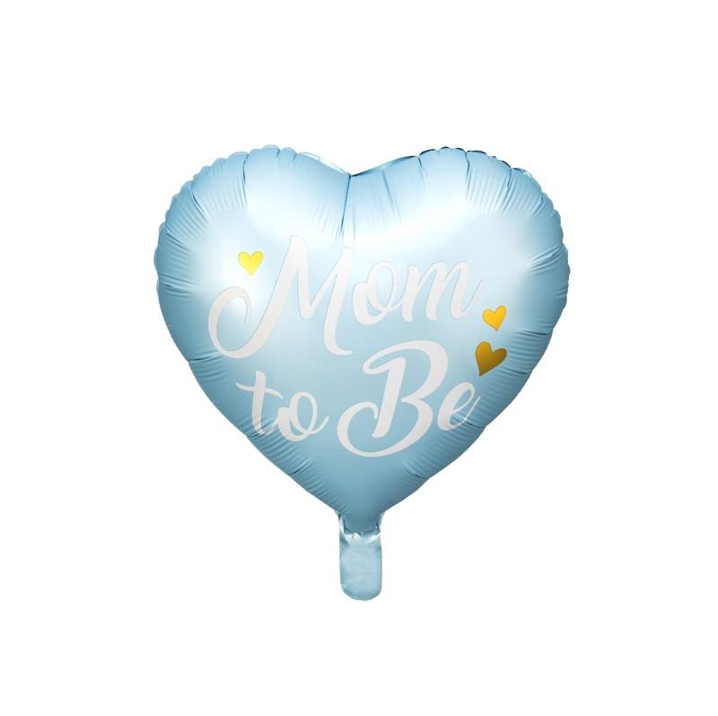Folieballong hjerte, Blå - Mom to Be