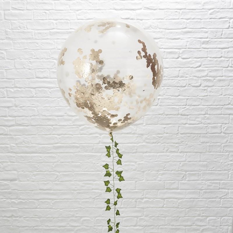 Gigantiske konfettiballonger, rosegull – 3 stk