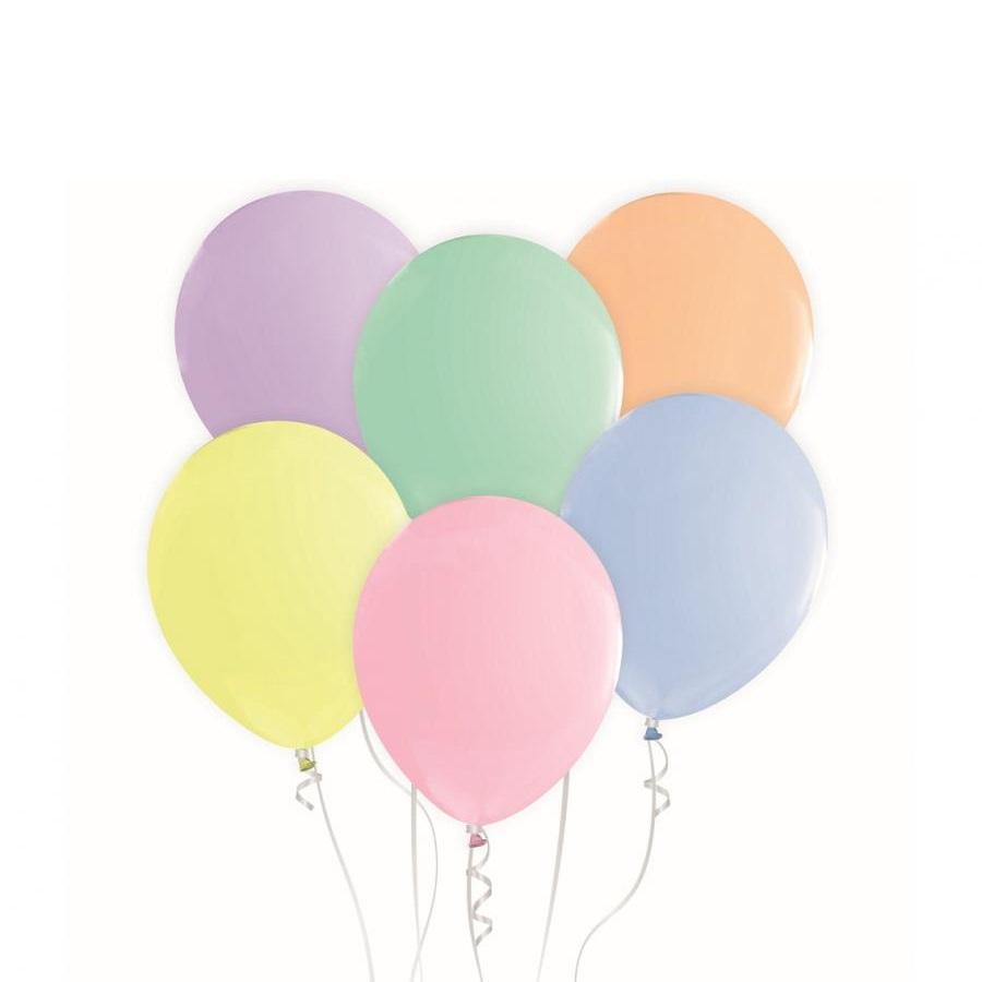 Ballonger pastell fargemiks – 10 stk