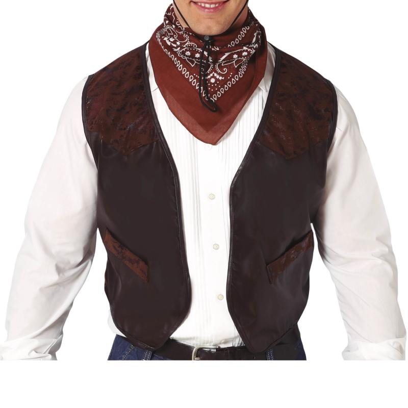 Vest lærimitasjon cowboy - brun