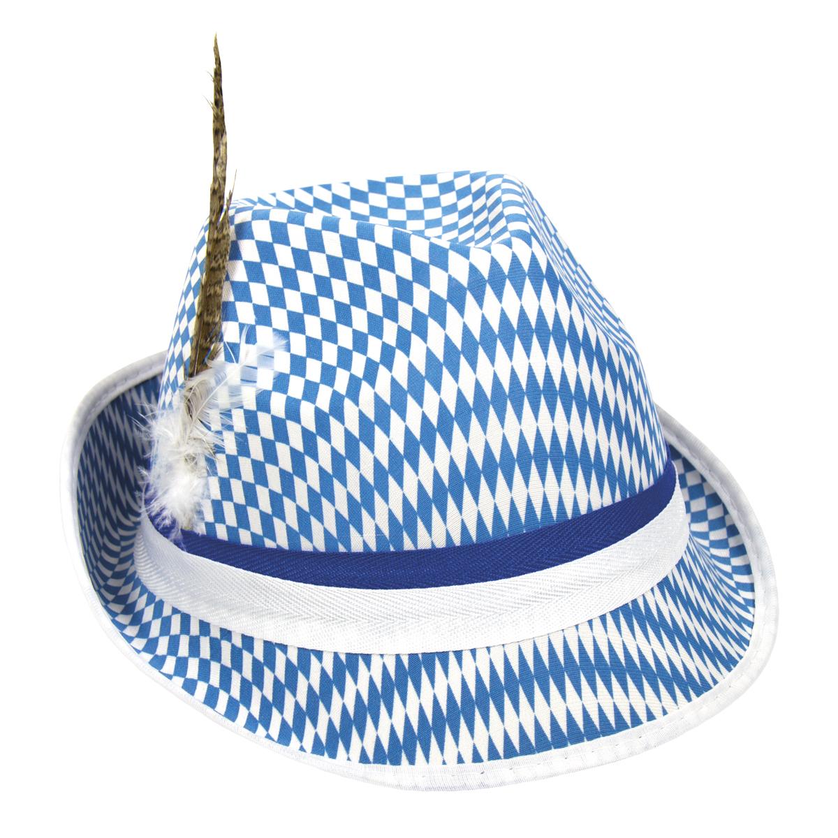 Oktoberfesthatt rutete blå og hvit