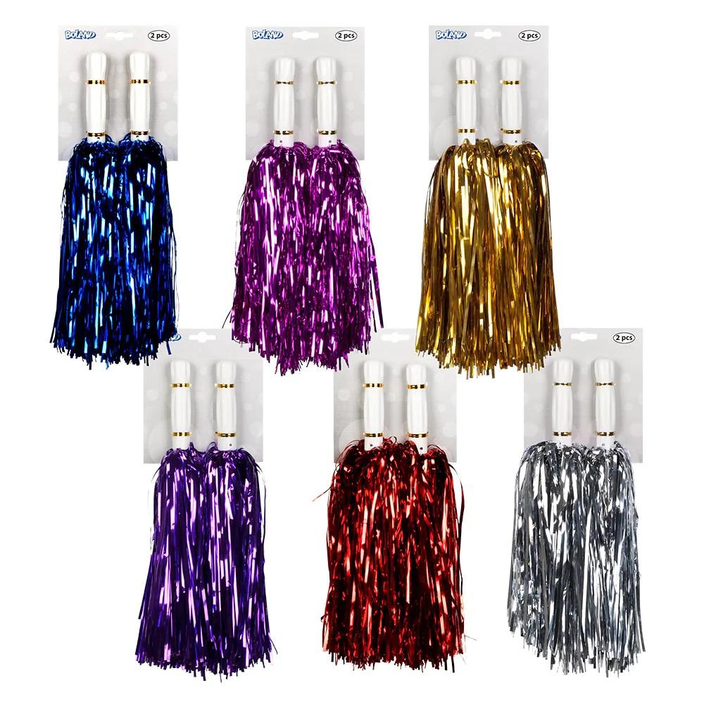 Cheerleader pompom, 2 stk - metallic
