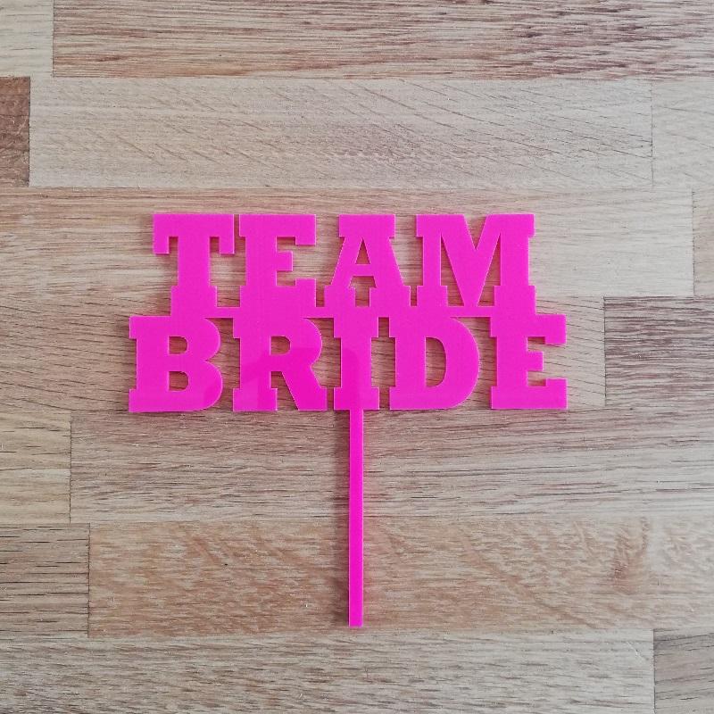 Kakepynt utdrikningslag, rosa - Team Bride