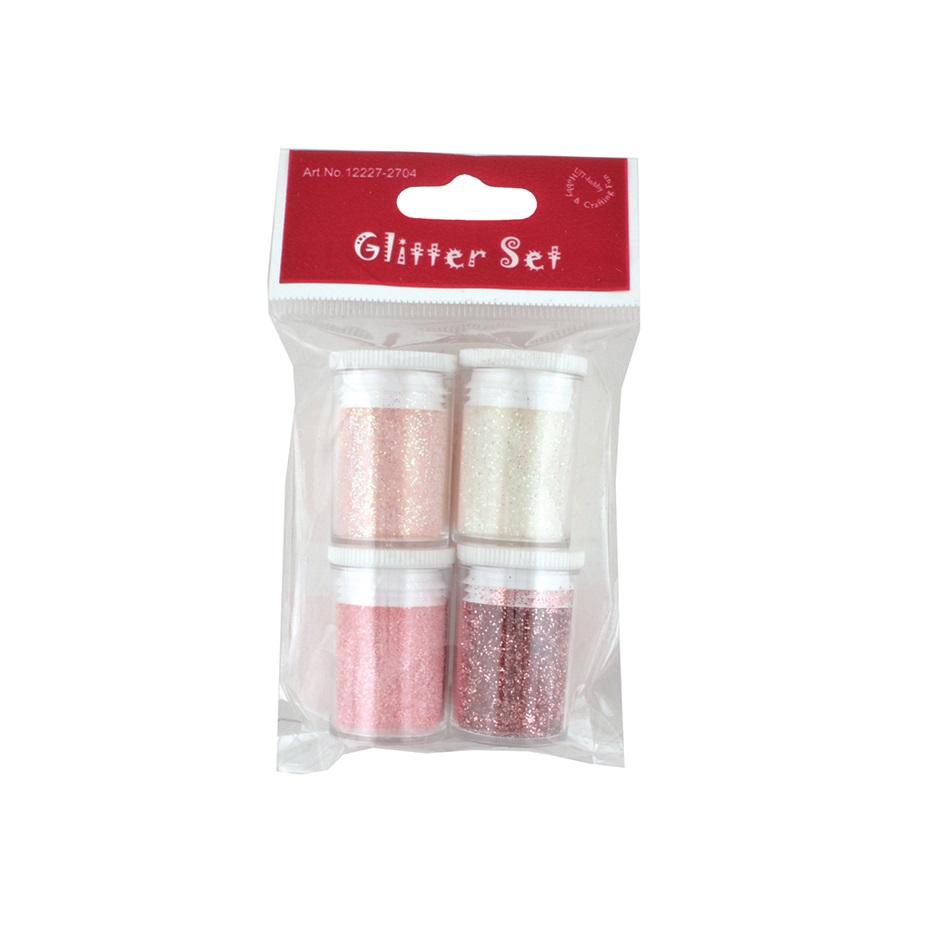 Glittersett-  rosafarger - 4stk