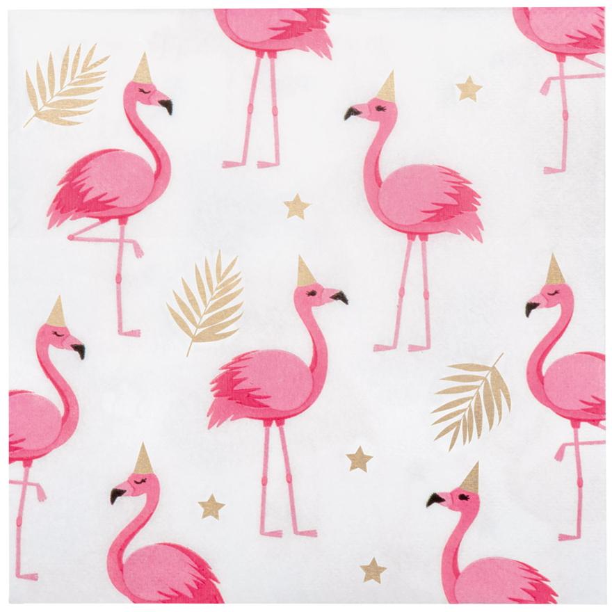 Servietter lunsj, flamingo – 20 stk