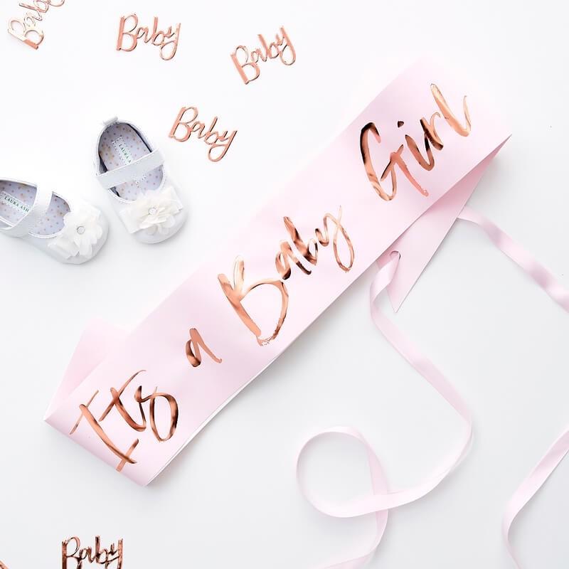 Festbånd, rosa - It's a baby girl