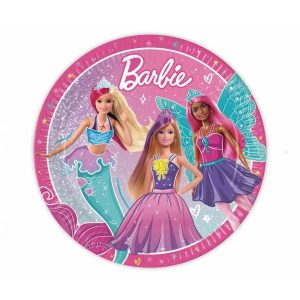 Papptallerkener 23cm, Barbie - 8 stk