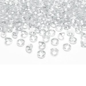 Konfetti diamanter, blanke 12mm - 100 stk