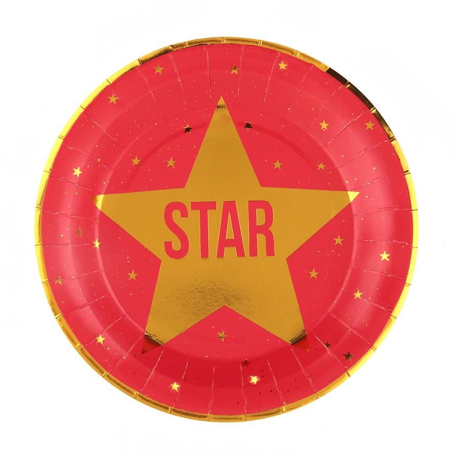 Papptallerkener, Hollywood stjerne - 10 stk