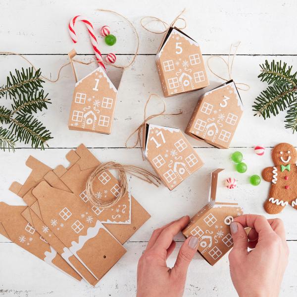 Adventskalender, pepperkakehus - fyll selv