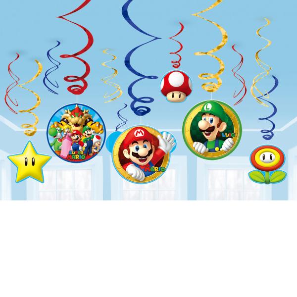 Hengende dekor, Super Mario - 12 stk