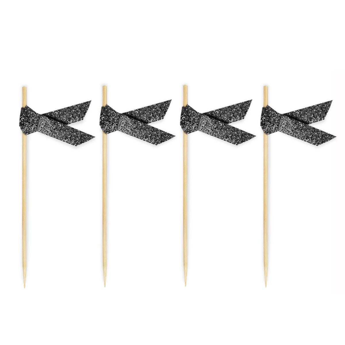 Kakeflagg glitter svart  – 20 stk