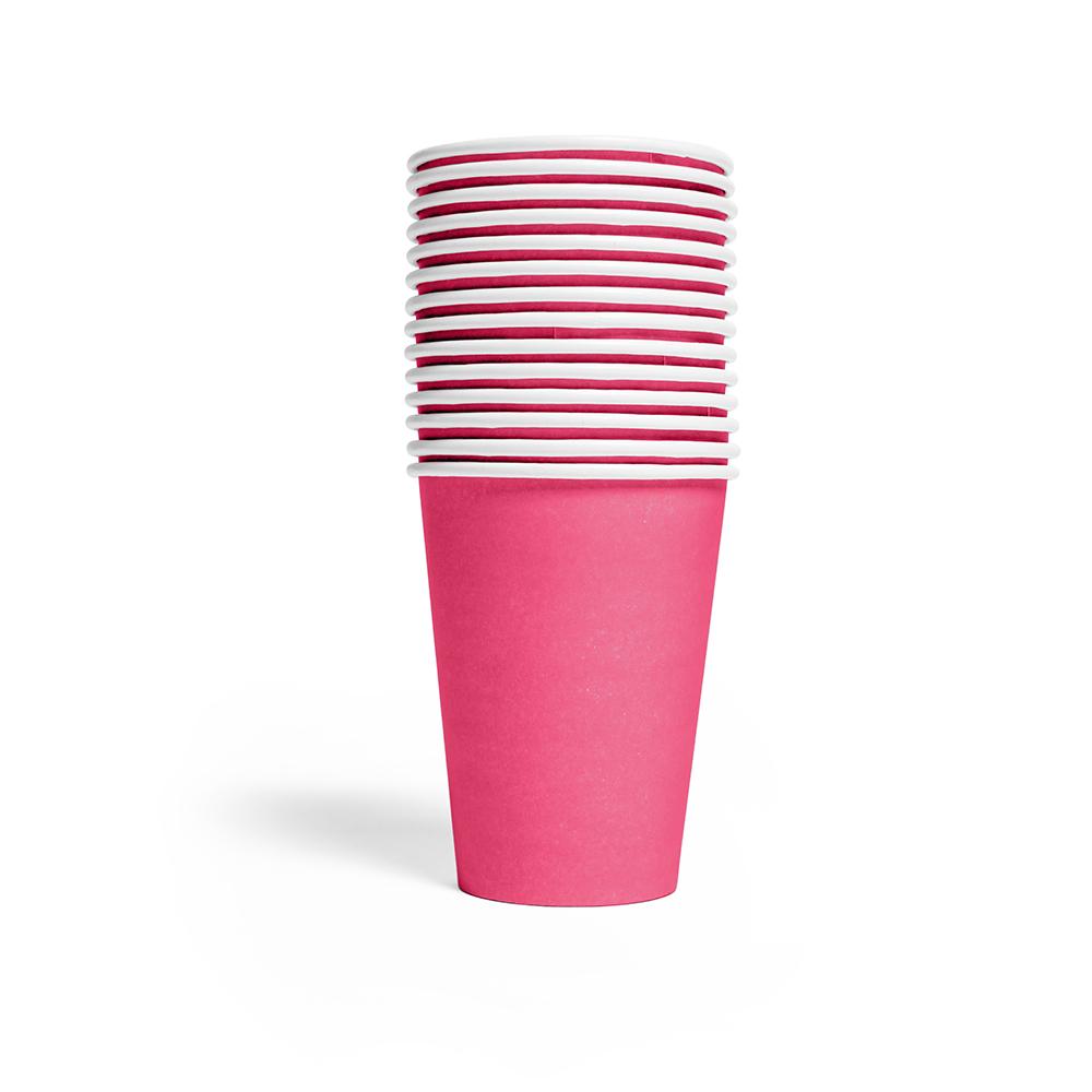 Pappkopper, Mørk rosa - 14 stk