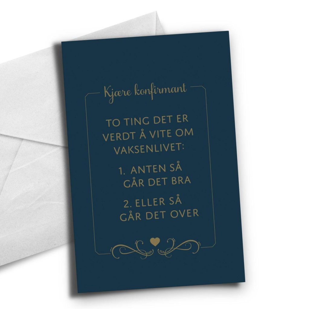 Kort, konfirmant - To ting verdt å vite (nynorsk)