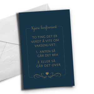 Kort, konfirmant - To ting verdt å vite (nynorsk)