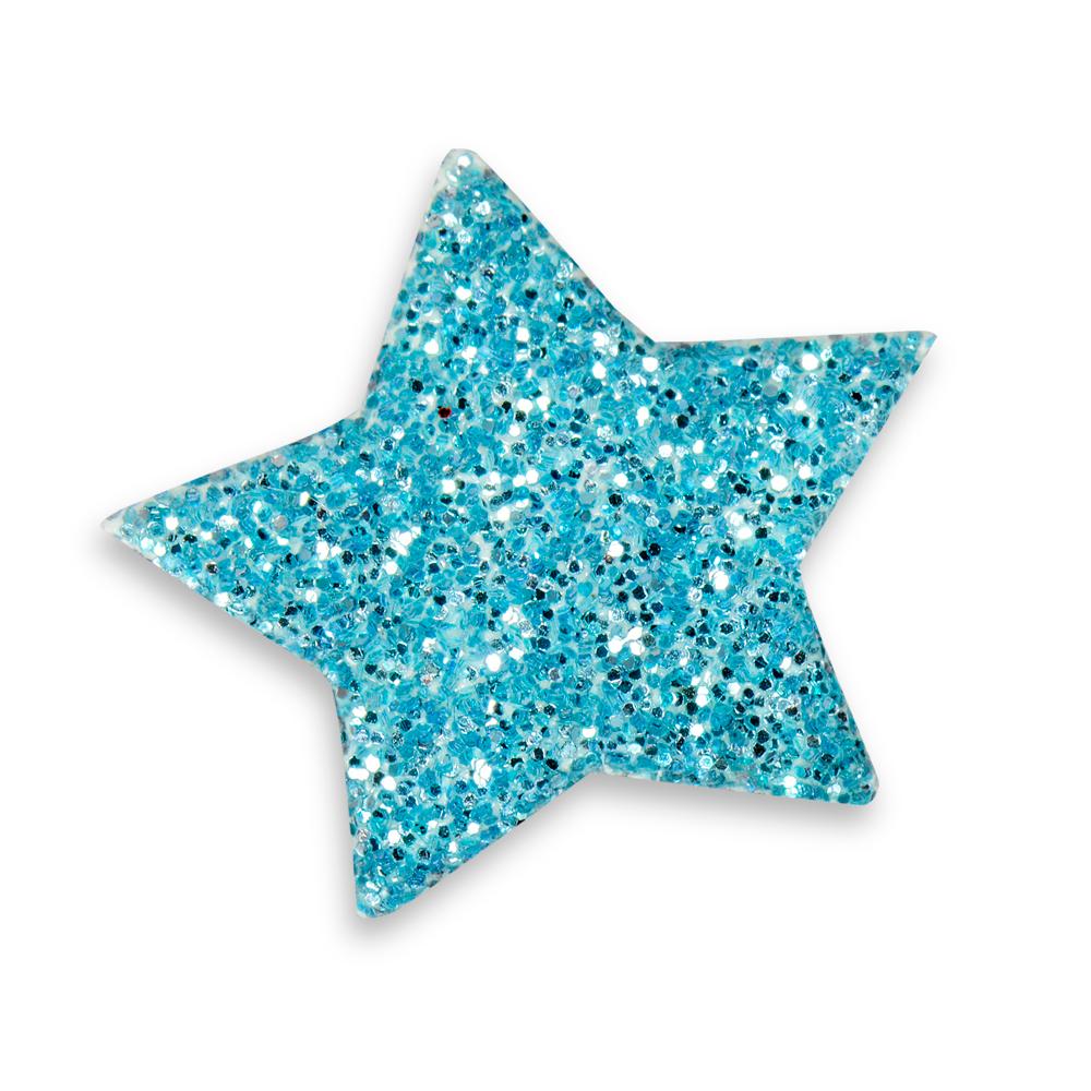 Klistremerker glitterstjerner, blå - 24 stk