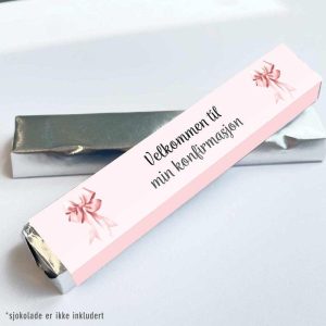 Kinder omslag, dus rosa med sløyfe - 20 stk