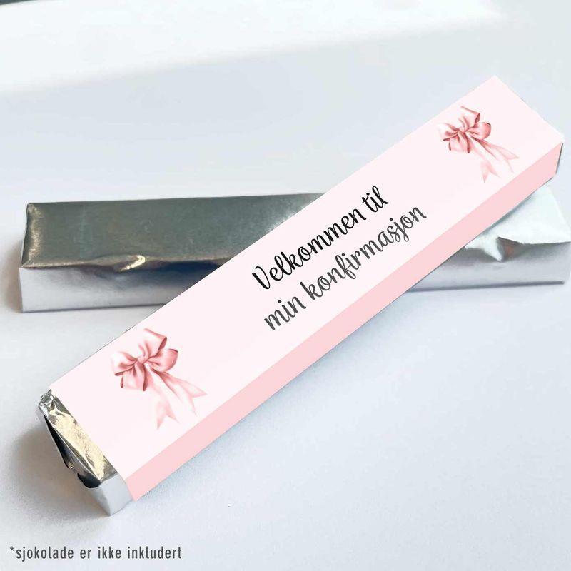 Kinder omslag, dus rosa med sløyfe - 20 stk
