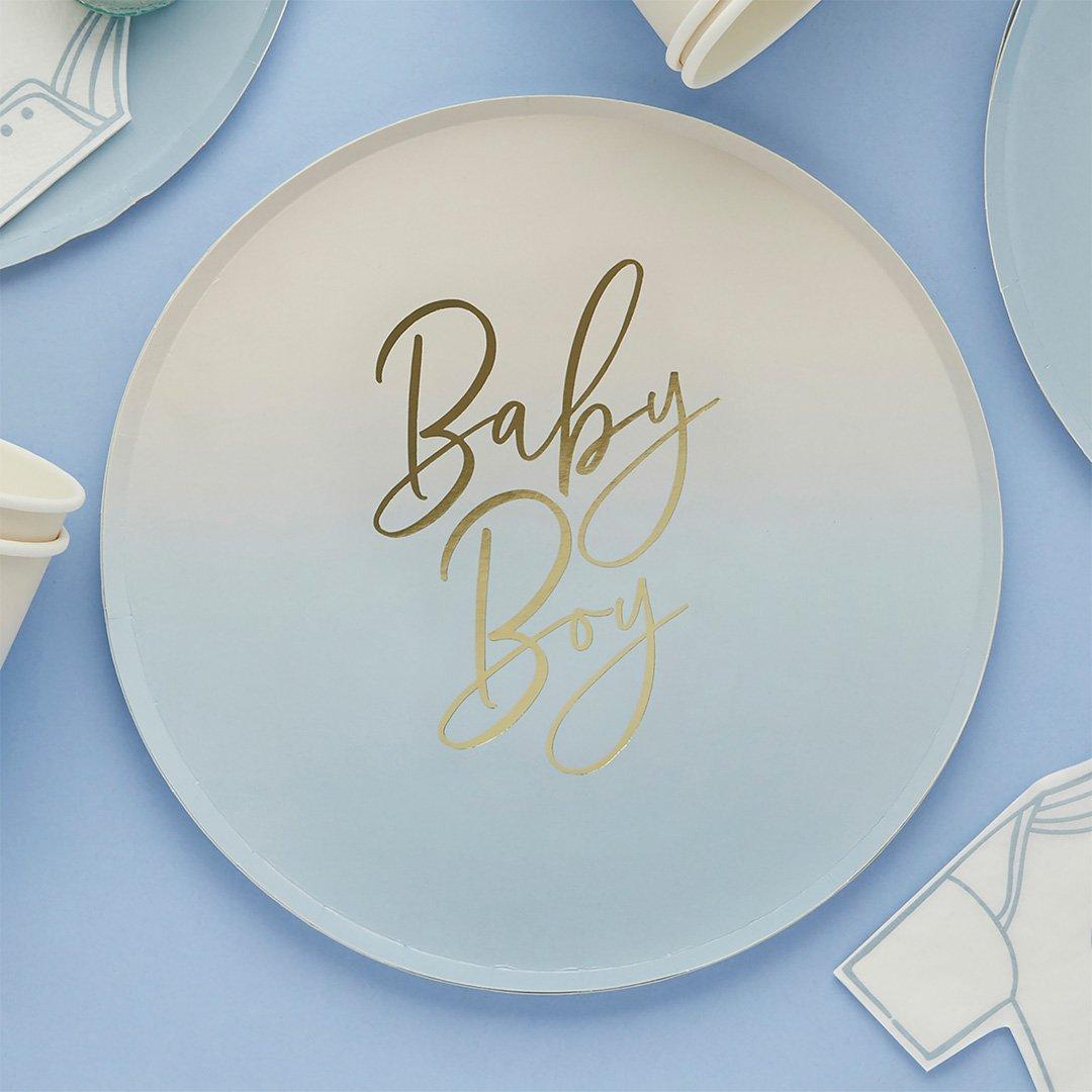 Papptallerkener Baby girl, dus blå – 8 stk