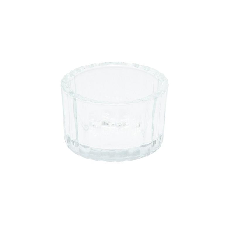 Telysholder glass, mini med riller - 2 stk