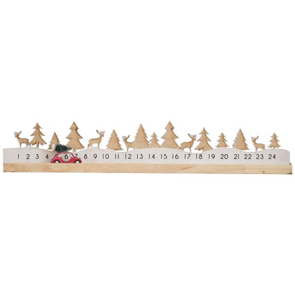 Adventskalender, treverk - Julebil på vei