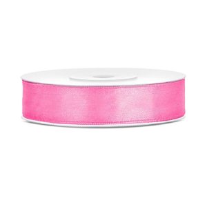 Silkebånd 12mm, rosa – 25 m