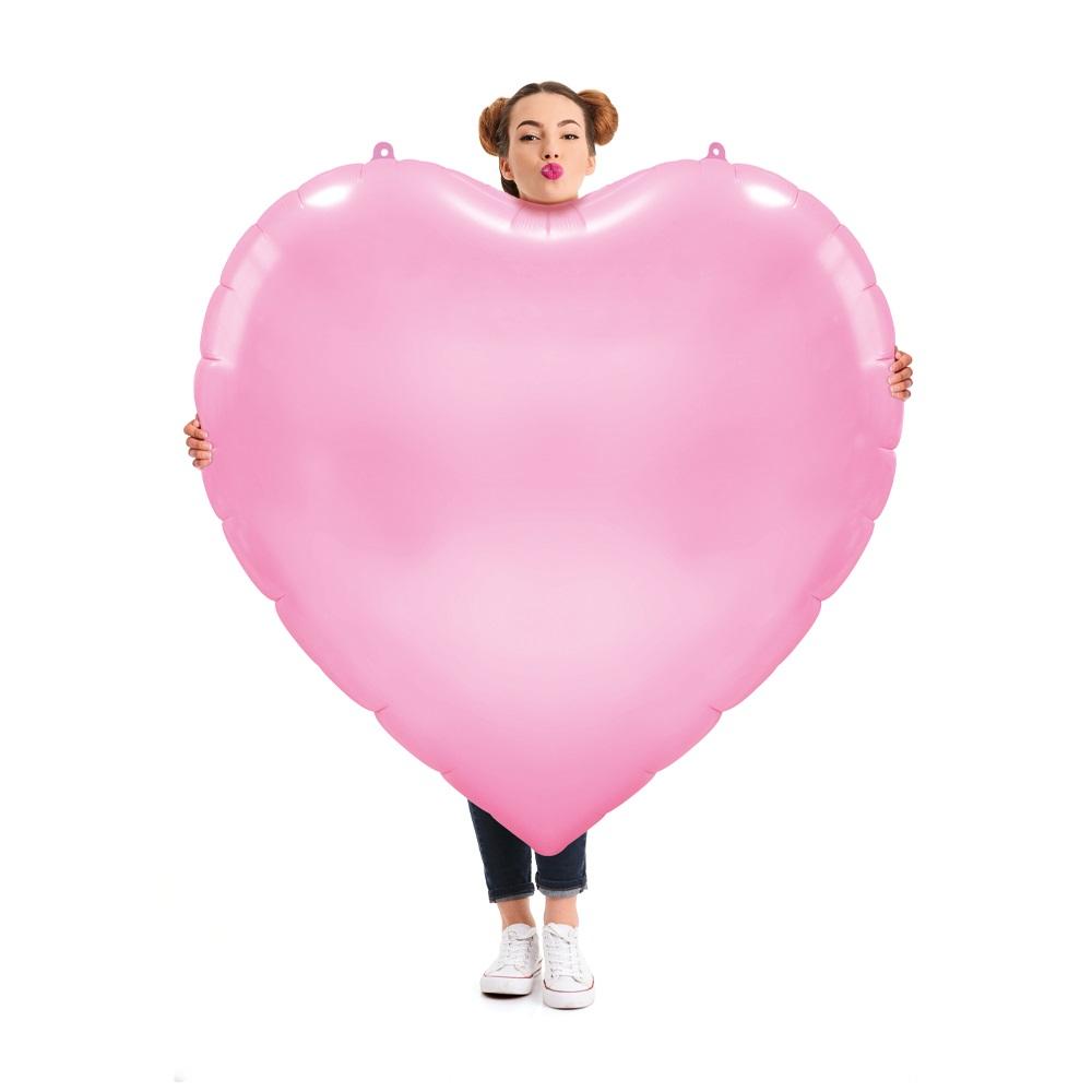 Folieballong, XXL hjerte 157 cm - rosa