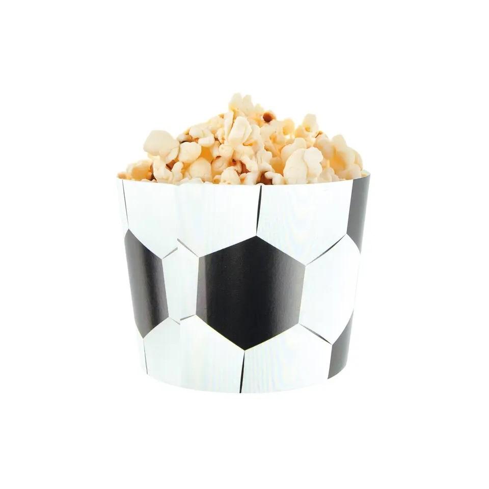 Snacksbeger rund, fotball - 8 stk