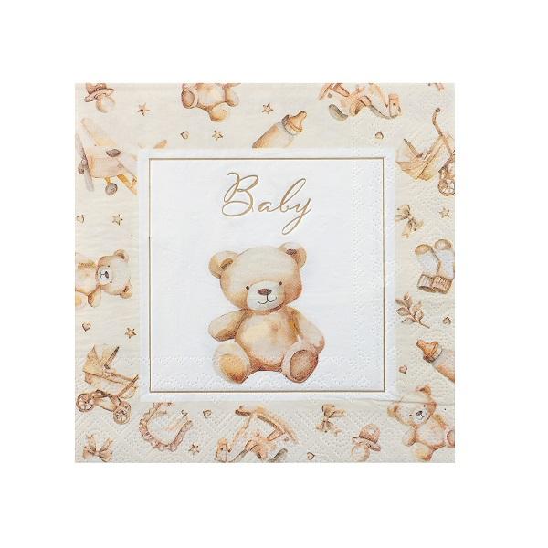 Servietter Baby, Bamse – 12 stk
