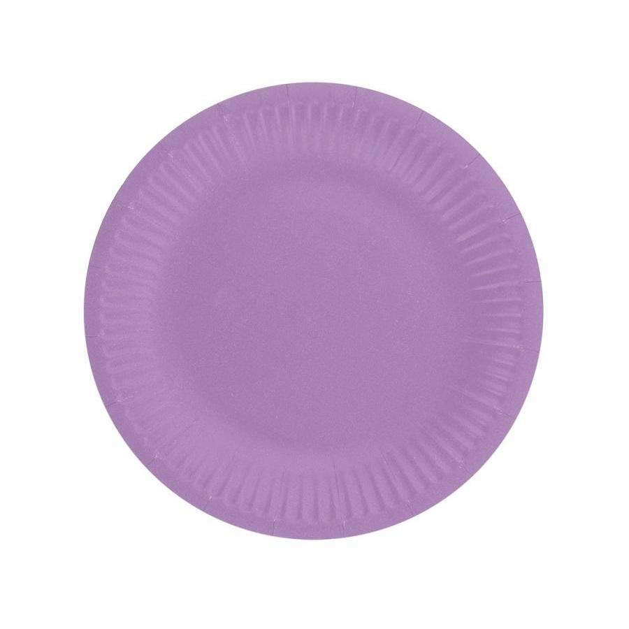Papptallerkener 18 cm, lilla - 6 stk