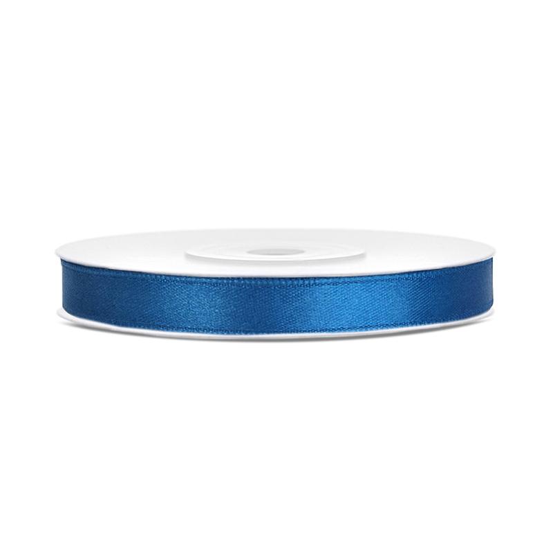 Silkebånd 6mm, blå – 25 m