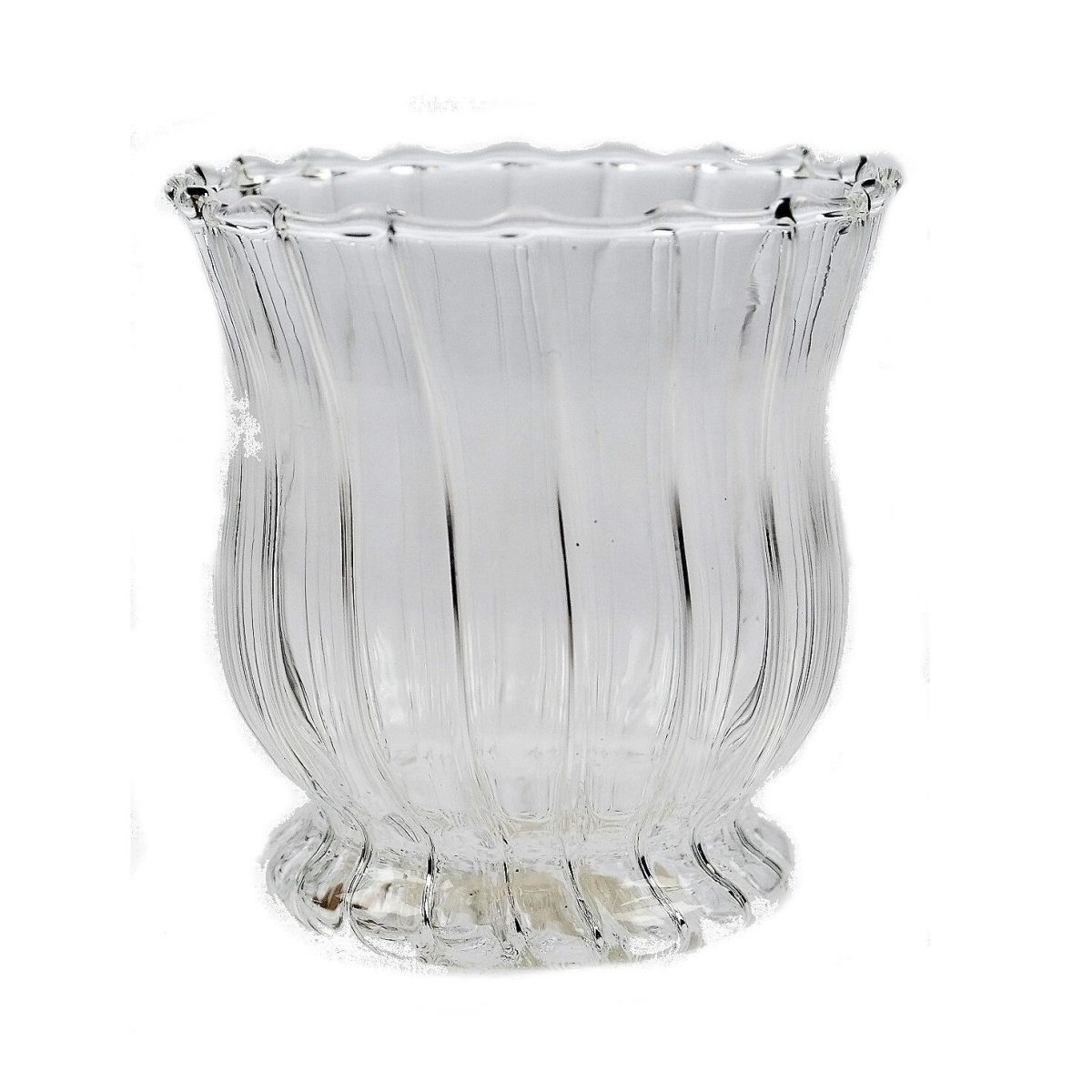 Telysholder med riller - klart glass