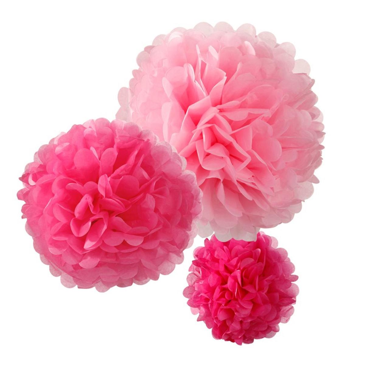 Pompoms rosa - 3 stk