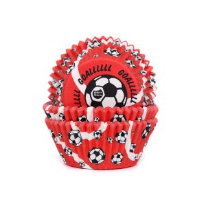 Cupcakeformer, fotball rød – 48 stk