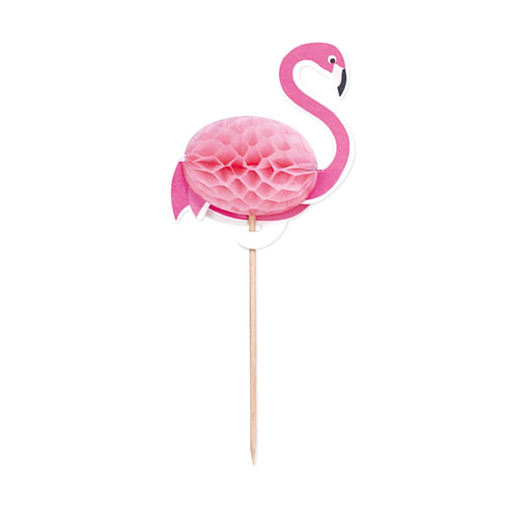 Cocktailpinner, honeycomb flamingo - 10 stk
