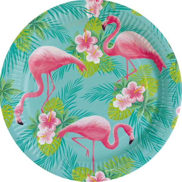 Papptallerkener, flamingo paradise – 8 stk