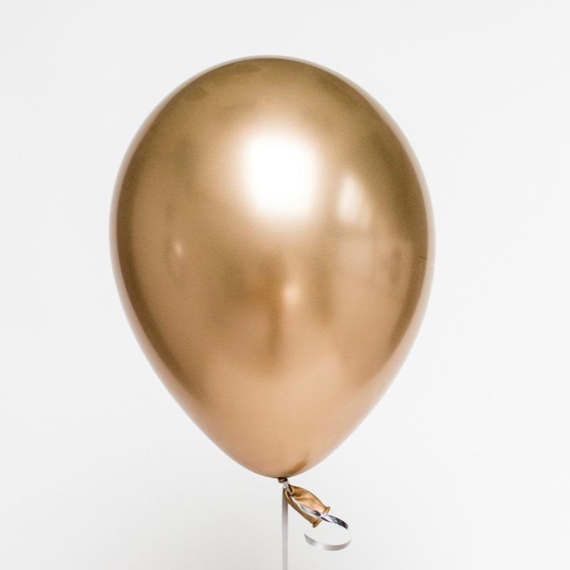 Ballonger chrome gull, 12 cm - 10 stk