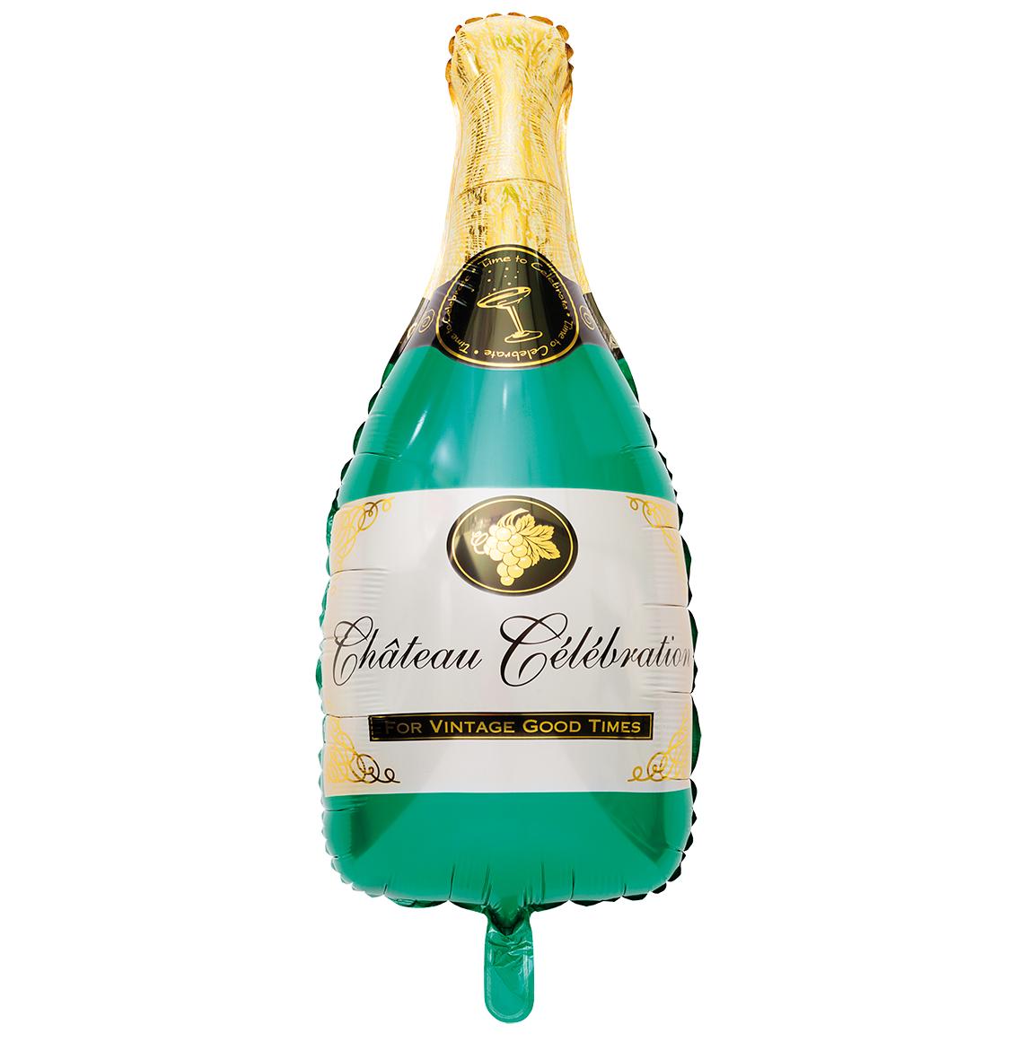 Folieballong champagneflaske, grønn