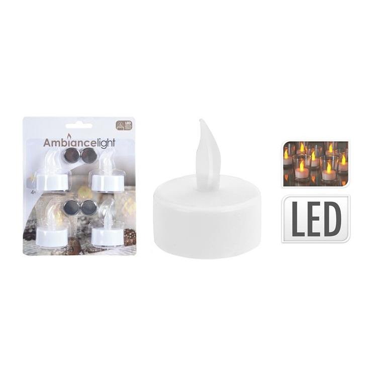LED telys varmhvit - 4 stk