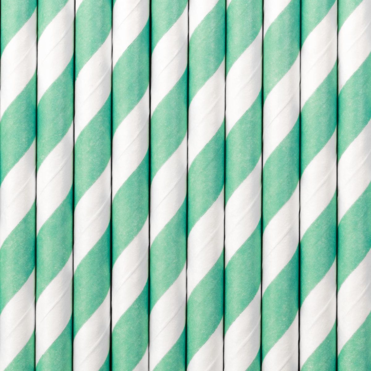 Papirsugerør stripete, pastellgrønn - 10 stk
