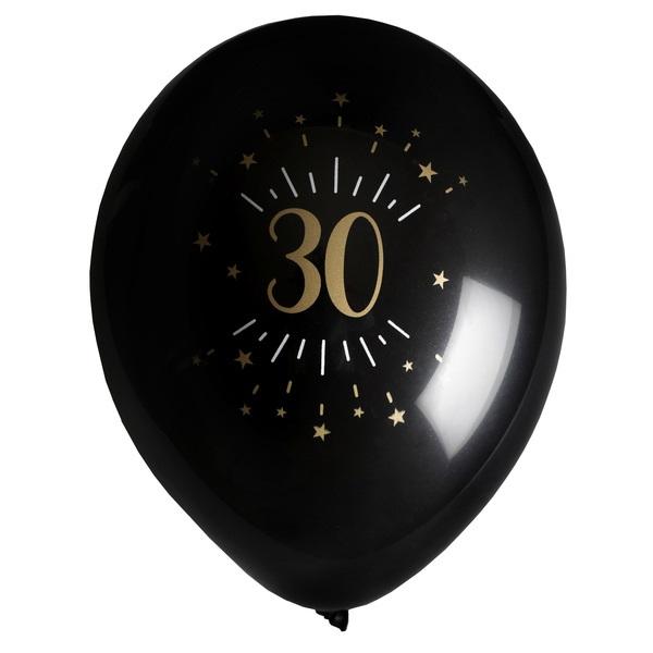 Ballonger svart 30, 23 cm - 8 stk