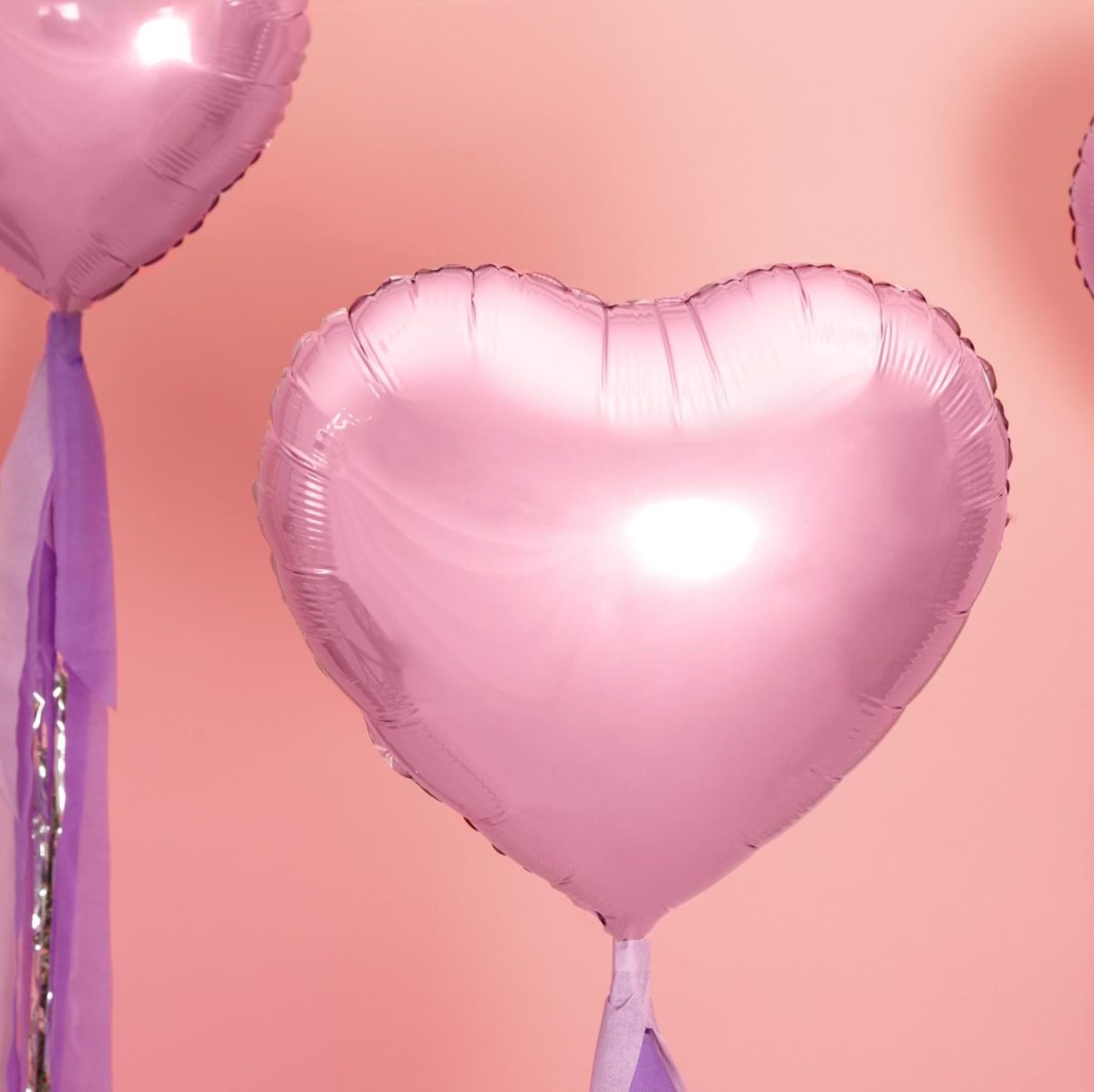 Folieballong, hjerte 45 cm - lys rosa