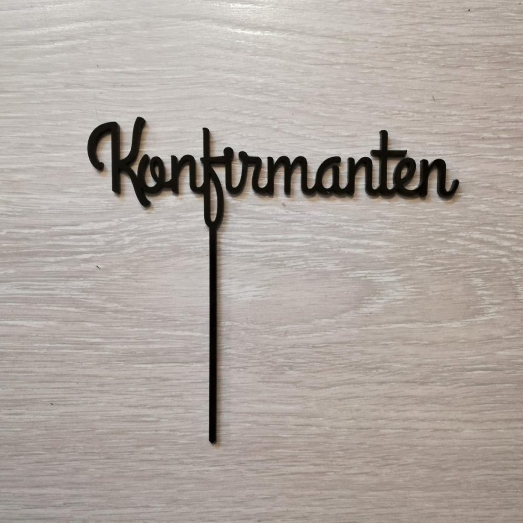 Kakepynt, svart - Konfirmanten