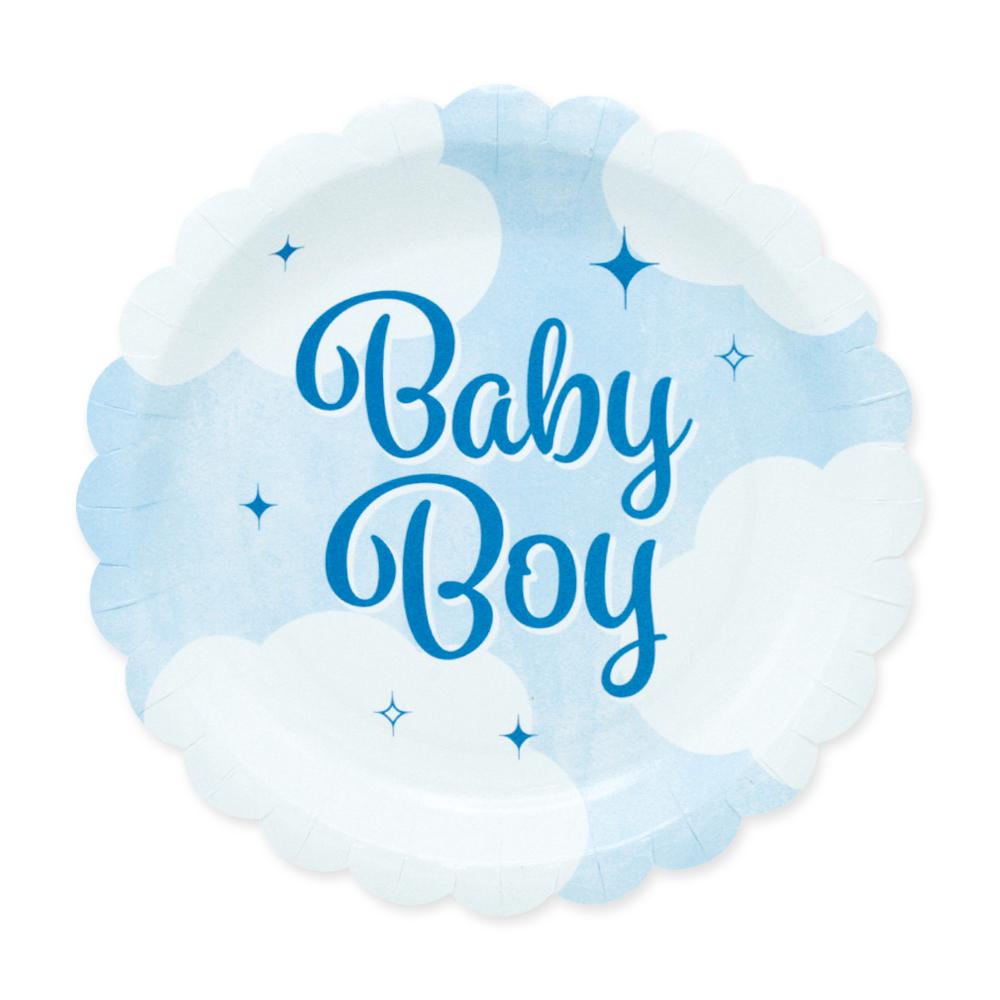 Papptallerkener dus blå, Baby boy – 8 stk