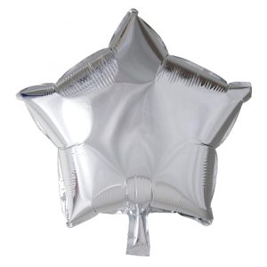 Folieballong 48 cm, stjerne - sølv