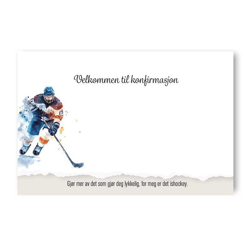 Bordkort konfirmasjon, ishockey - 20 stk